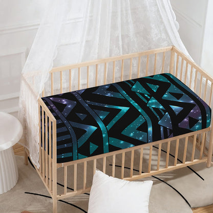 Aztec Tribal Galaxy Pattern Print Baby Crib Sheet
