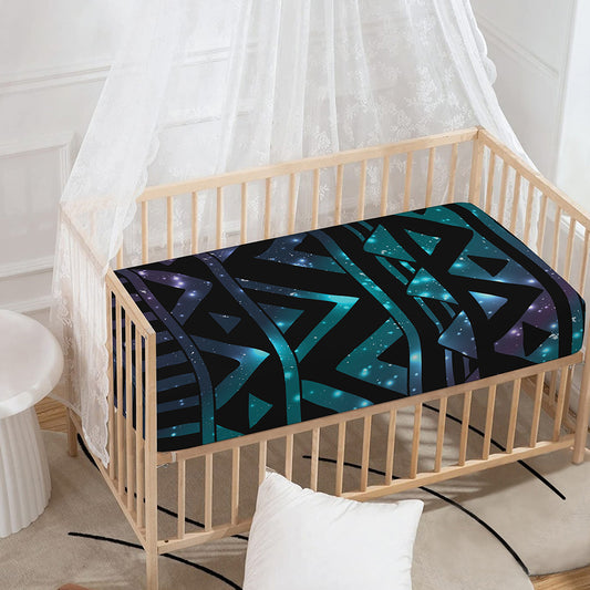 Aztec Tribal Galaxy Pattern Print Baby Crib Sheet