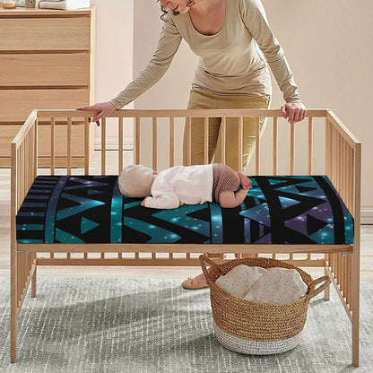 Aztec Tribal Galaxy Pattern Print Baby Crib Sheet