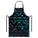 Aztec Tribal Galaxy Pattern Print Bib Apron With Pocket