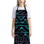 Aztec Tribal Galaxy Pattern Print Bib Apron With Pocket