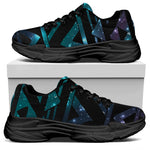 Aztec Tribal Galaxy Pattern Print Black Chunky Shoes