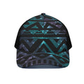 Aztec Tribal Galaxy Pattern Print Black Mesh Trucker Hat