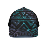 Aztec Tribal Galaxy Pattern Print Black Mesh Trucker Cap