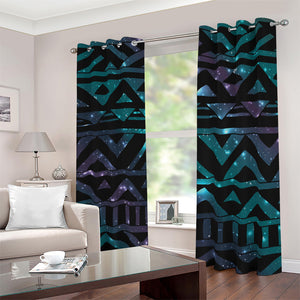 Aztec Tribal Galaxy Pattern Print Blackout Grommet Curtains