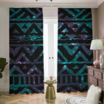 Aztec Tribal Galaxy Pattern Print Blackout Pencil Pleat Curtains