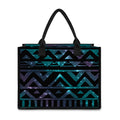 Aztec Tribal Galaxy Pattern Print Canvas Tote Bag