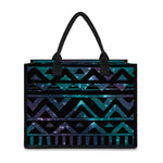 Aztec Tribal Galaxy Pattern Print Canvas Tote Bag