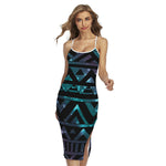 Aztec Tribal Galaxy Pattern Print Cross Back Cami Dress