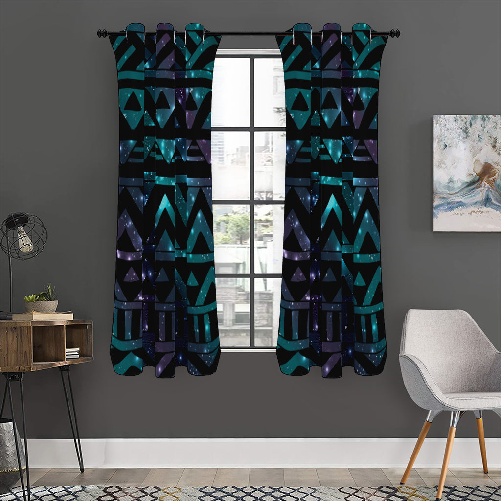 Aztec Tribal Galaxy Pattern Print Curtain
