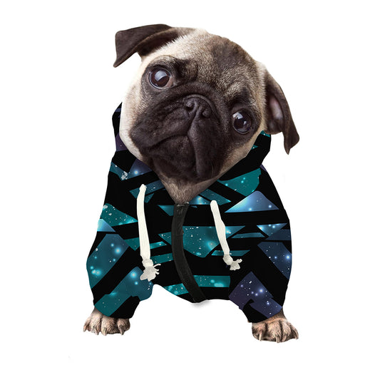 Aztec Tribal Galaxy Pattern Print Dog Zip Up Hoodie