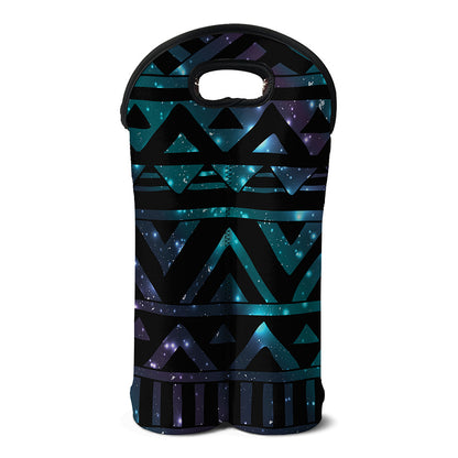 Aztec Tribal Galaxy Pattern Print Double Neoprene Wine Tote