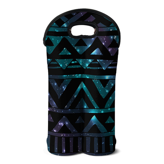 Aztec Tribal Galaxy Pattern Print Double Neoprene Wine Tote