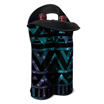 Aztec Tribal Galaxy Pattern Print Double Neoprene Wine Tote