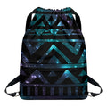 Aztec Tribal Galaxy Pattern Print Drawstring Backpack