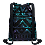 Aztec Tribal Galaxy Pattern Print Drawstring Backpack