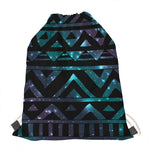 Aztec Tribal Galaxy Pattern Print Drawstring Bag