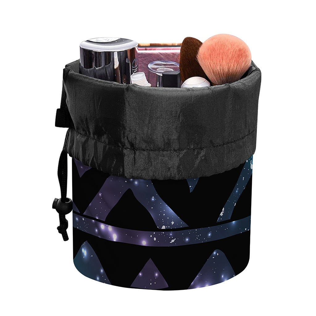 Aztec Tribal Galaxy Pattern Print Drawstring Makeup Bag