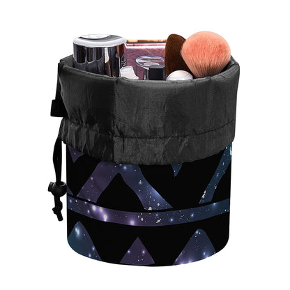 Aztec Tribal Galaxy Pattern Print Drawstring Makeup Bag