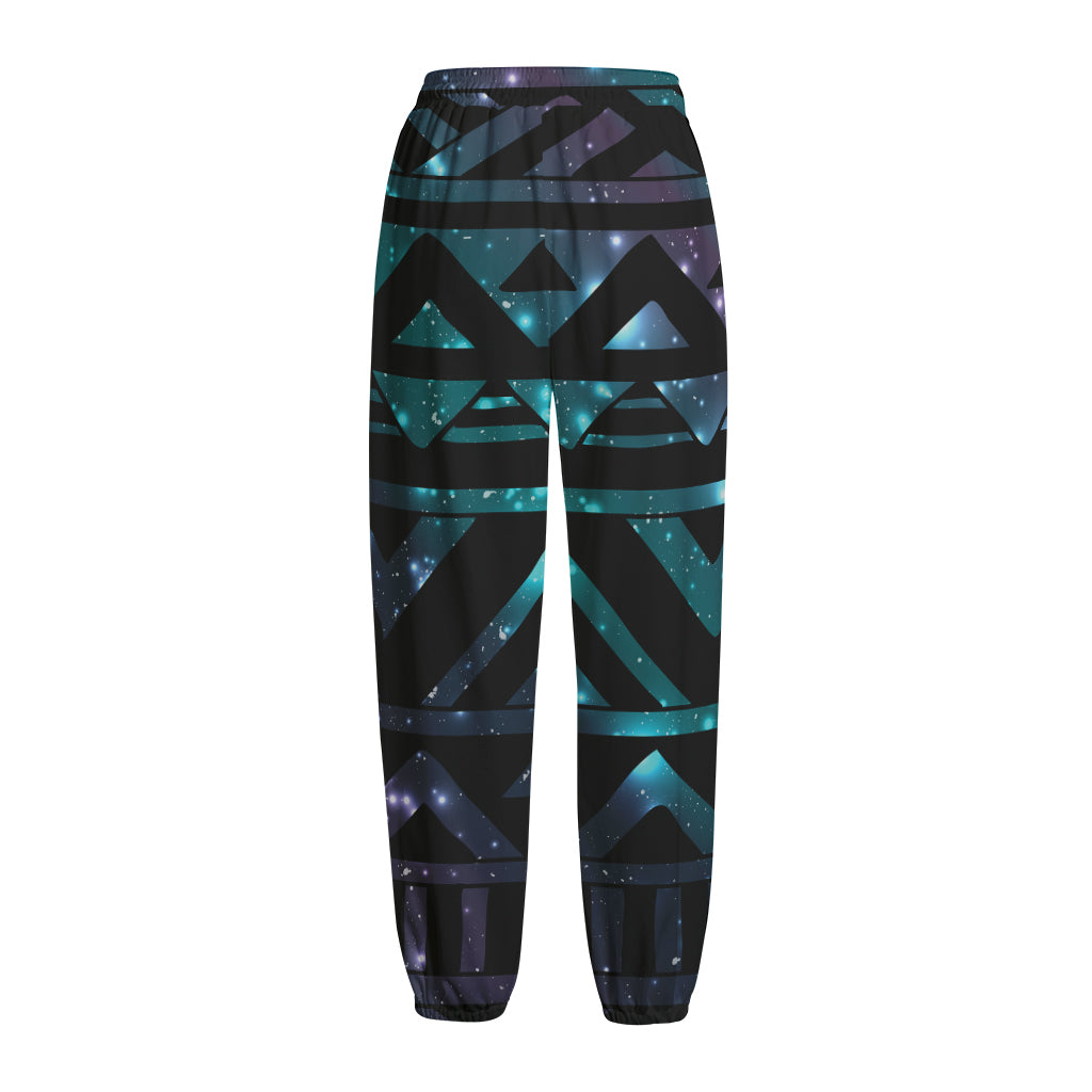 Aztec Tribal Galaxy Pattern Print Fleece Lined Knit Pants
