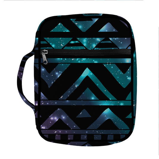 Aztec Tribal Galaxy Pattern Print Front Pocket Bible Bag