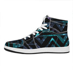 Aztec Tribal Galaxy Pattern Print High Top Leather Sneakers