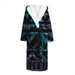 Aztec Tribal Galaxy Pattern Print Hooded Bathrobe