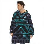 Aztec Tribal Galaxy Pattern Print Hoodie Blanket