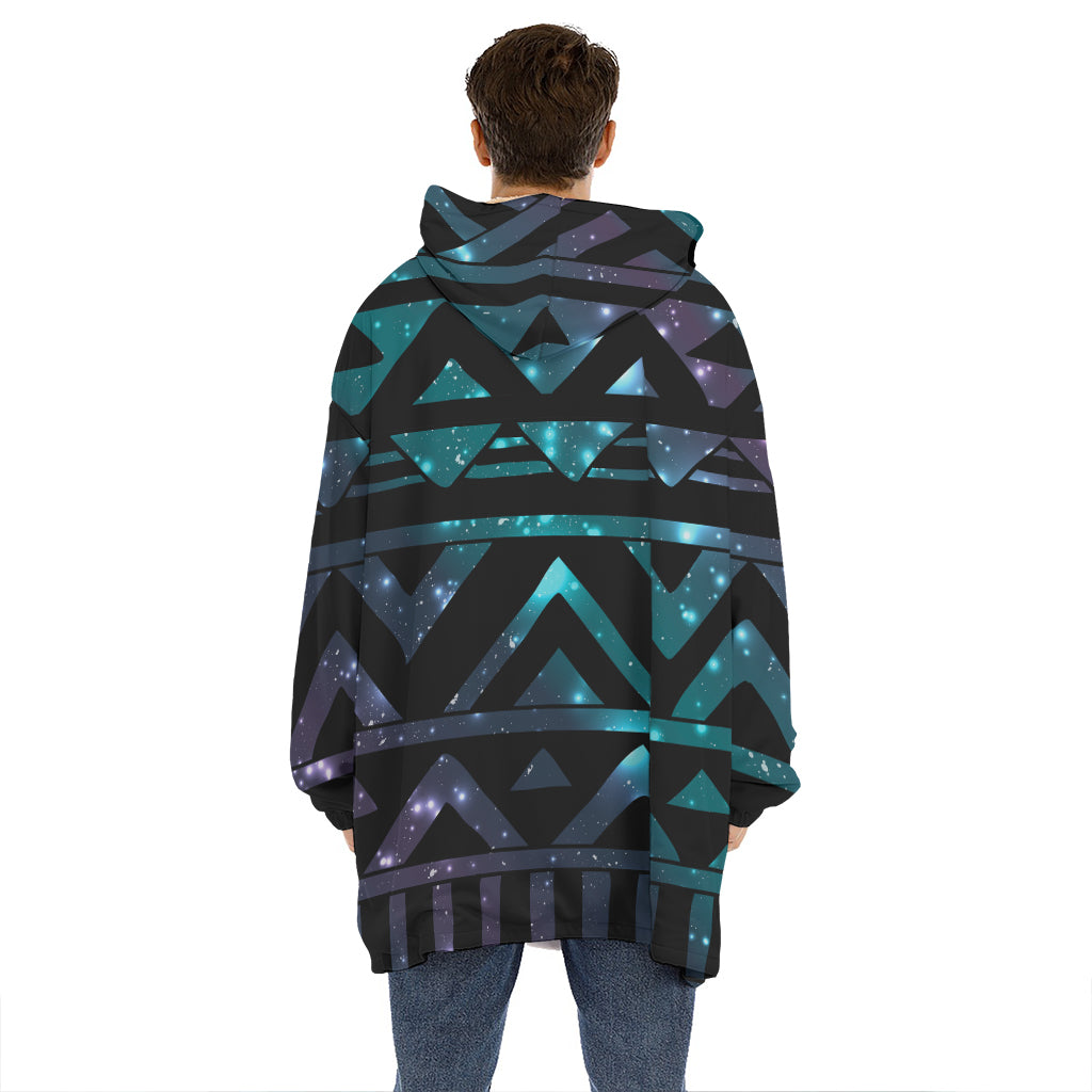 Aztec Tribal Galaxy Pattern Print Hoodie Blanket