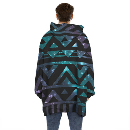 Aztec Tribal Galaxy Pattern Print Hoodie Blanket