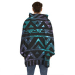 Aztec Tribal Galaxy Pattern Print Hoodie Blanket