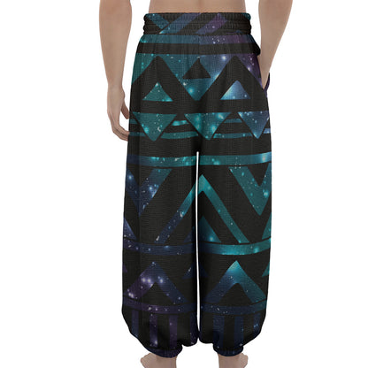 Aztec Tribal Galaxy Pattern Print Lantern Pants