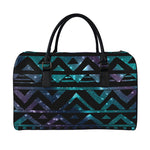 Aztec Tribal Galaxy Pattern Print Leather Duffle Bag