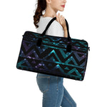 Aztec Tribal Galaxy Pattern Print Leather Duffle Bag