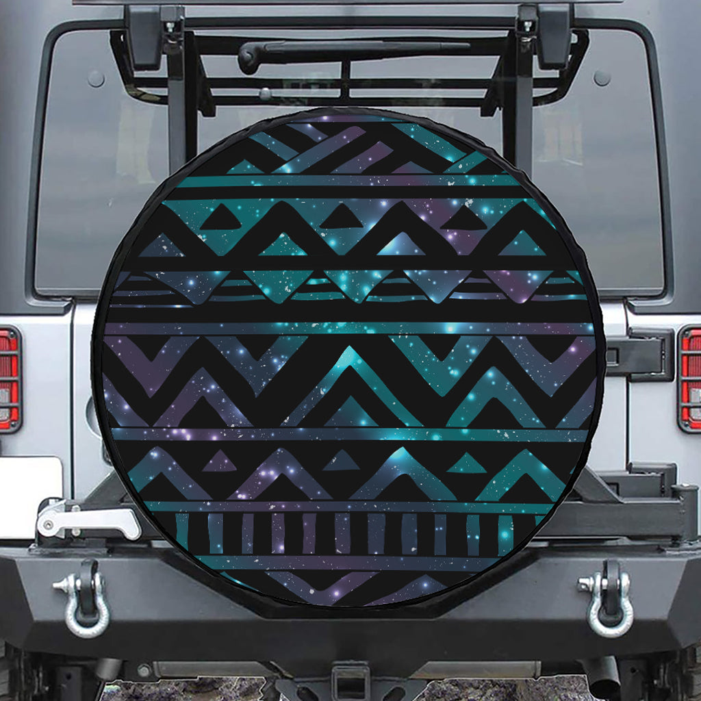 Aztec Tribal Galaxy Pattern Print Leather Spare Tire Cover