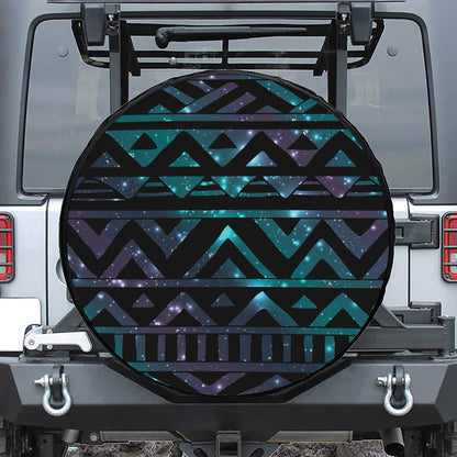 Aztec Tribal Galaxy Pattern Print Leather Spare Tire Cover