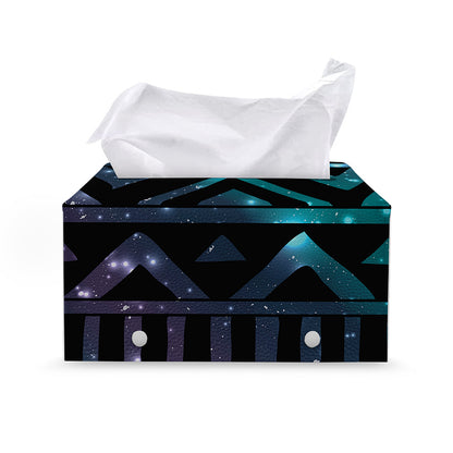 Aztec Tribal Galaxy Pattern Print Leather Tissue Box Cover