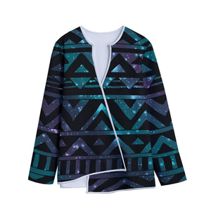 Aztec Tribal Galaxy Pattern Print Long Sleeve Short Coat