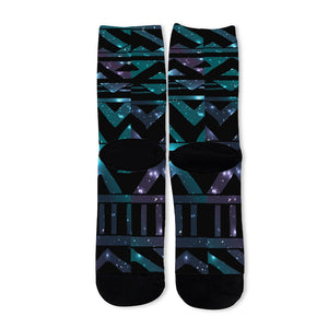 Aztec Tribal Galaxy Pattern Print Long Socks