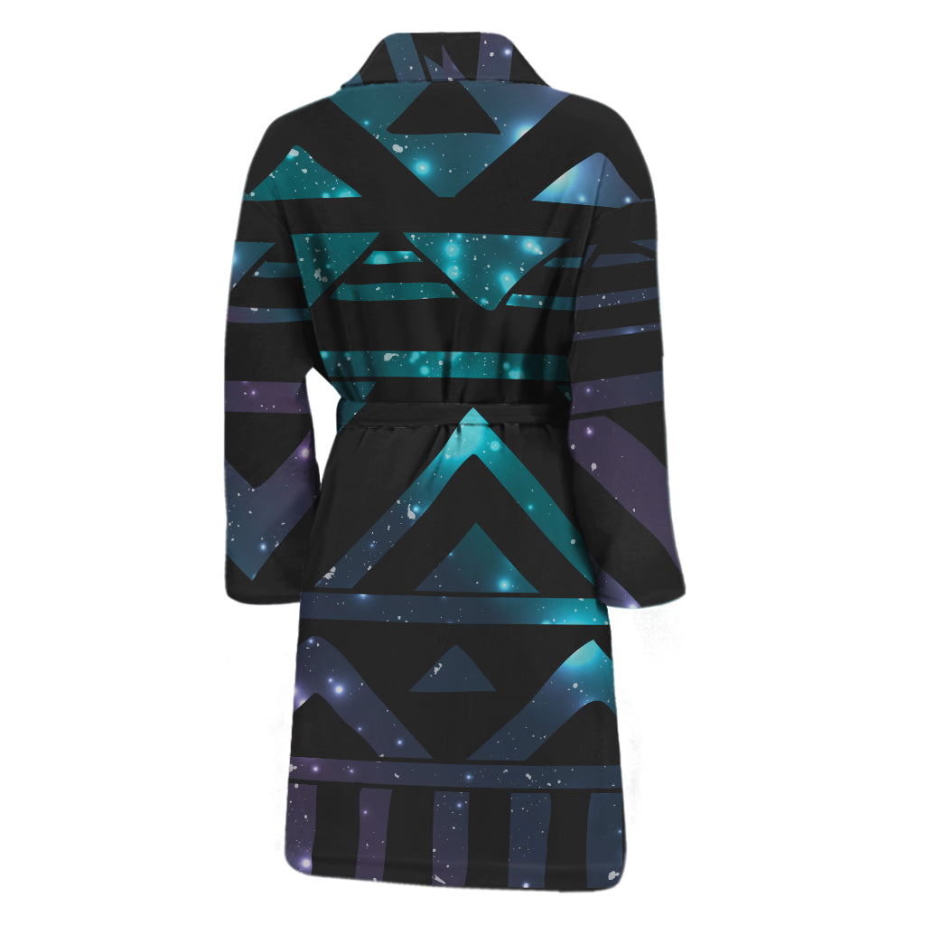 Aztec Tribal Galaxy Pattern Print Men's Bathrobe