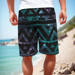 Aztec Tribal Galaxy Pattern Print Men's Cargo Shorts