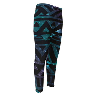 Aztec Tribal Galaxy Pattern Print Men's Compression Pants