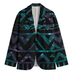 Aztec Tribal Galaxy Pattern Print Men's Cotton Blazer