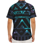 Aztec Tribal Galaxy Pattern Print Men's Deep V-Neck Shirt