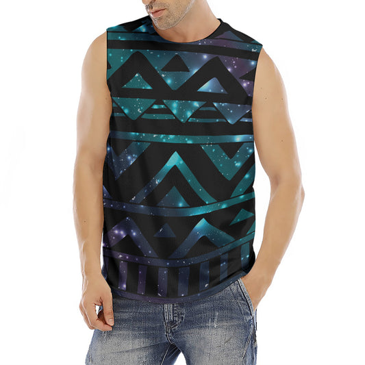 Aztec Tribal Galaxy Pattern Print Men's Fitness Tank Top