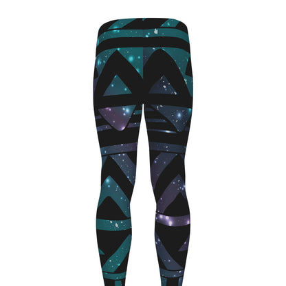 Aztec Tribal Galaxy Pattern Print Men's leggings