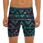 Aztec Tribal Galaxy Pattern Print Men's Long Boxer Briefs
