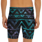 Aztec Tribal Galaxy Pattern Print Men's Long Boxer Briefs
