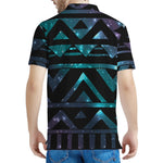 Aztec Tribal Galaxy Pattern Print Men's Polo Shirt