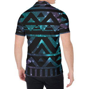 Aztec Tribal Galaxy Pattern Print Men's Shirt